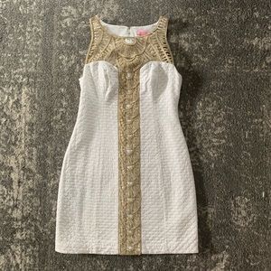 White & gold Lilly Pulitzer dress! ✨